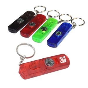 Whistle Light And Compass Keychain