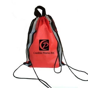 Custom Non-woven Reflective Drawstring Backpack.
