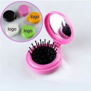 Foldable And Compact Comb And Mirror Set Round Shape