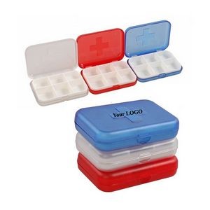 Pocket Pill Organizer Or Pill Box Or Pill Case With 6 Grids Storage