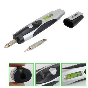 Multifunction Screwdriver Set with LED Light, Level and Tape Measure
