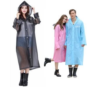 Packable Lightweight Transparent EVA Rain Jacket Poncho Raincoat with Hood