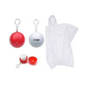 Portable Plastic Ball Disposable Raincoat With Keychain