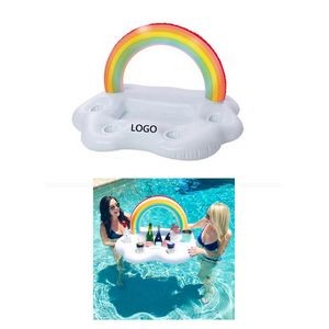 Rainbow Cloud Drink Holder Inflatable Coasters Water Toys