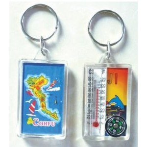 Keychain Compass with Thermometer