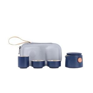 Portable Ceramic Teapot Set w/Carry Bag