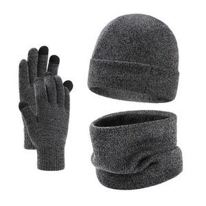 Knit Hat Scarf Gloves Gift Set