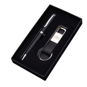 Metal Ballpoint Pen and Keyring Gift Set