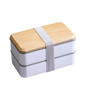 Microwave Safe Stackable Lunch Bento Box w/ Wood Grain