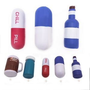 Pill Shaped Stress Reliever Squeeze Toy