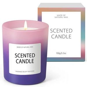 Scented Soy Wax Candle in Color Gradient Glasses 5.3oz