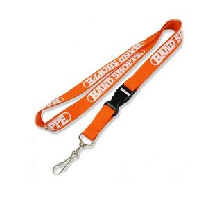 3/4" Polyester Lanyard With Release and Bulldog Clip