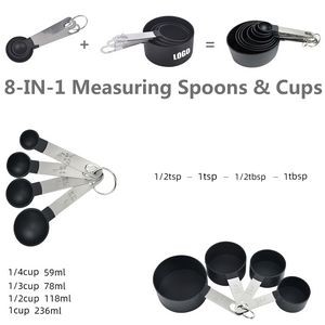 8 IN 1 Steel Handle Measuring Cup Spoon