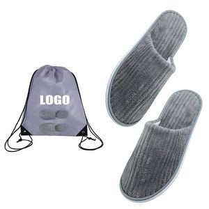 Straight Lines Texture Thick Slipper w/Backpack