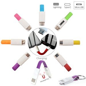 2 In 1 Keychain Charging Micro USB Cable
