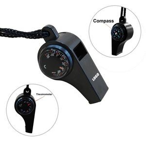 3 IN 1 Whistle With Compass Thermometer