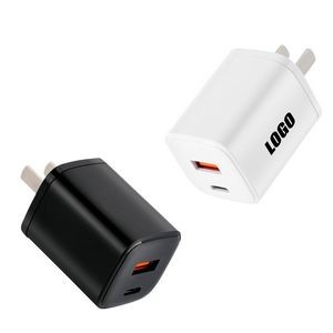 2 IN 1 USB Type C Adapter Wall Charger