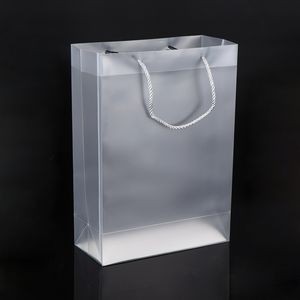 Vertical Clear Shopping Plastic Tote Bag