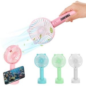 Round Handle Portable Fan With Phone Stand