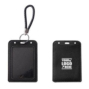 Wide Window PU Leather Card Holder With Key Chain