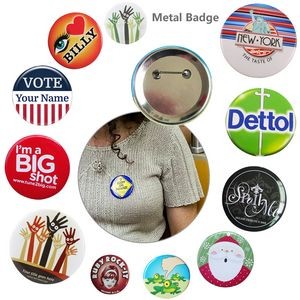 Round Button Metal Badge