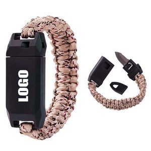 Rope Bracelet With Knife Whistle