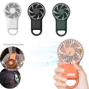 Carabiner Portable Fan With LED Lights