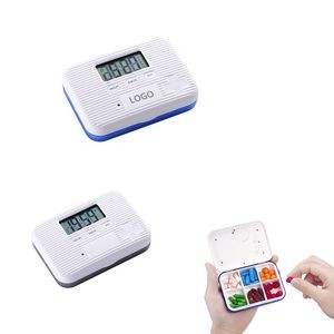6 Compartments Medicine Pill Reminder Case With Alarm