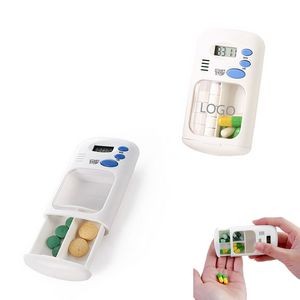 2 Compartments Medicine Pill Case With Alarm Reminder