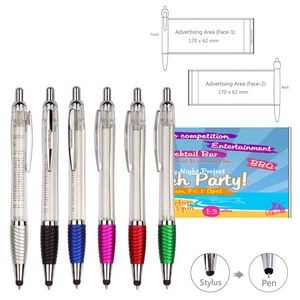 Flag Banner clear Ballpoint Pen With Stylus
