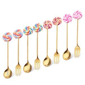 Lollipop Dessert Coffee Spoon Or Fork