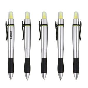 2 IN 1 Pen Highlighter With Wide Clip