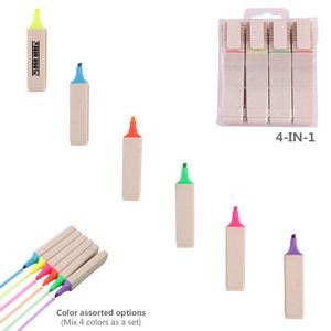 4 IN 1 Highlighter With Clip Cap