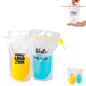 500 ml Portable Drinking Pouch With Straw