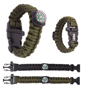 Rope Bracelet With Whistle and Compass