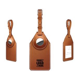 PU Leather Luggage Tag With Airtag Holder