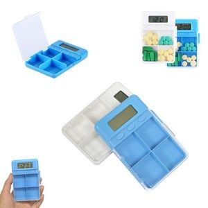 4 Compartments Pill Case With Alarm Reminder