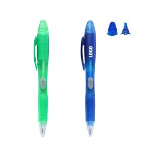 Translucent Barrel Pen With Highlighter
