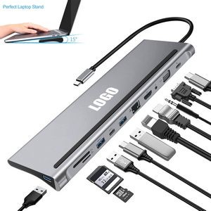 11 in 1 Multi Port USB-C Type C Hub Dock Adapter