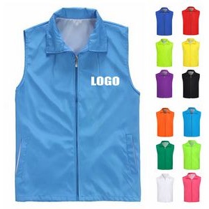 Folding Collar Uniform Volunteer Vest With Zipper