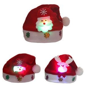 Felt Christmas Hat With LED Cartoons