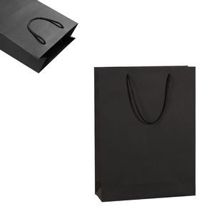 Vertical Black Paper Cardboard Shopping Bag