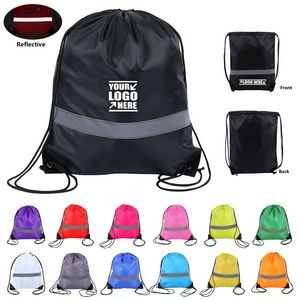 Drawstring Cinch Backpack With Reflector
