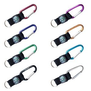 Carabiner Strap Key Chain With Compass