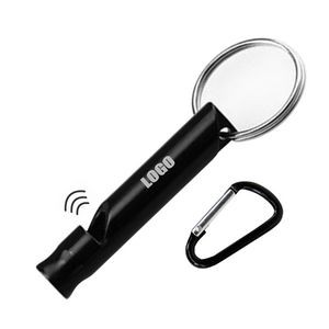 Small Aluminum Whistle With Carabiner