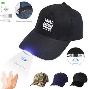 Sports Hat With Rechargeable Sensor Flashlight