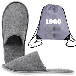 Ash Gray Closed Strap Travel Thick Slipper w/Backpack