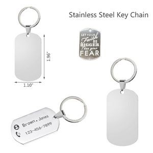 Stainless Steel Key Chain Dog Tag Name Plate
