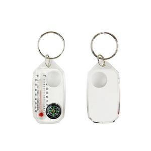 Keychain Compass With Thermometer Magnifier