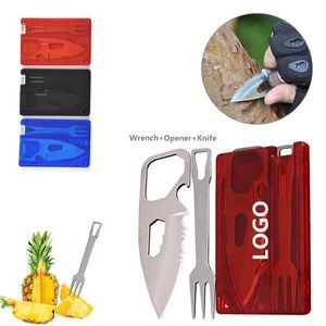Knife And Fork Survival Tool Card